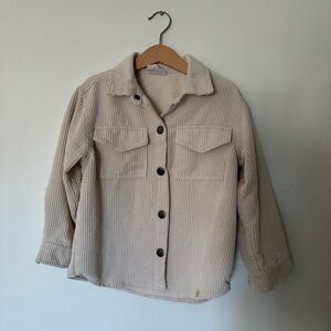 Cotton On Girls Cream Corduroy Button-Up Jacket